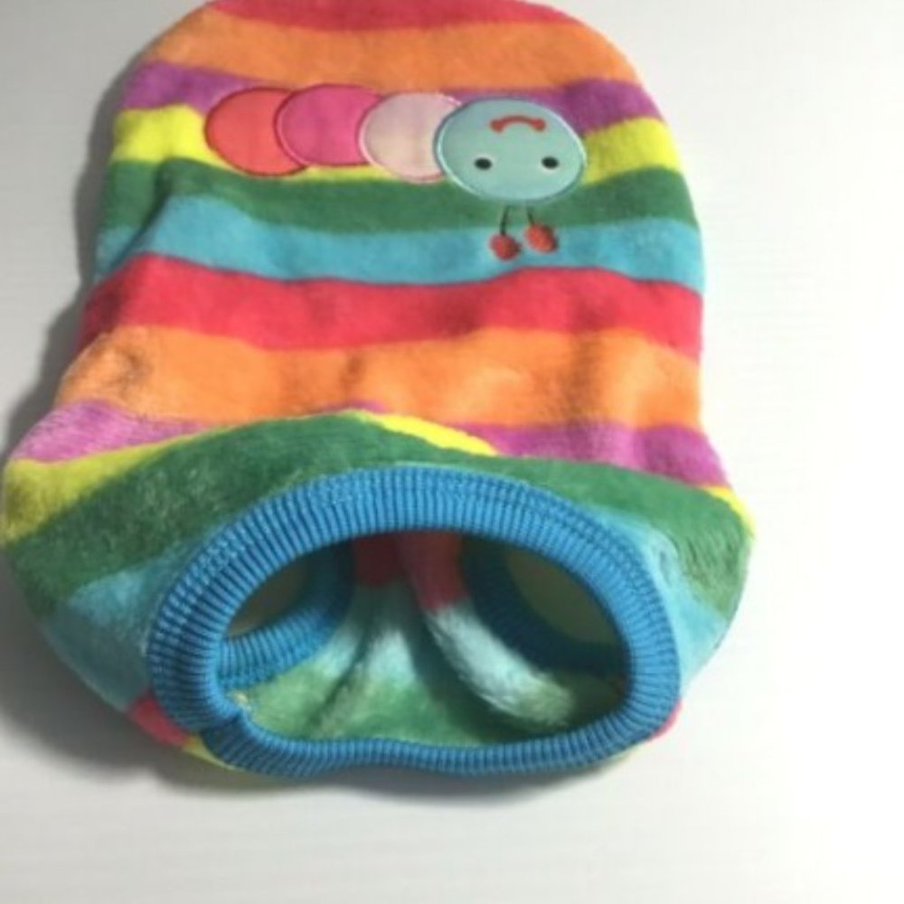 Rainbow Caterpillar Microplush Dog Top Toy Breed Yorkie Chihuahua M or L NEW - Picture 3 of 5